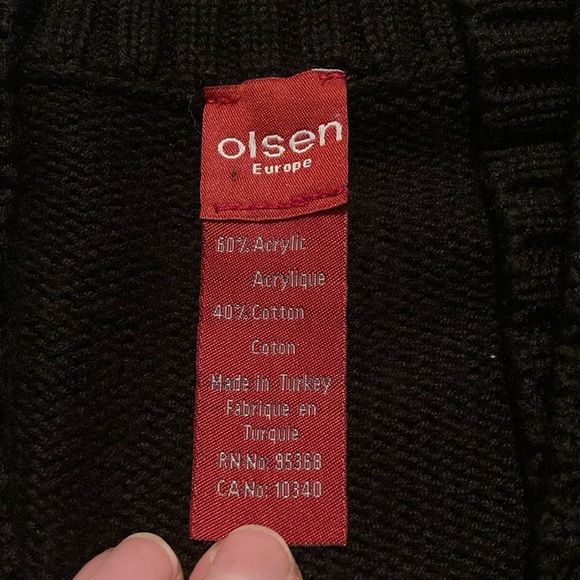 Olsen Europe Black Knit Cardigan with one big button. - Picture 2 of 8